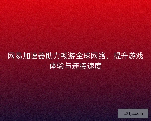 网易加速器助力畅游全球网络，提升游戏体验与连接速度