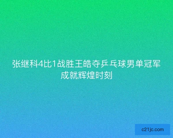 张继科4比1战胜王皓夺乒乓球男单冠军成就辉煌时刻